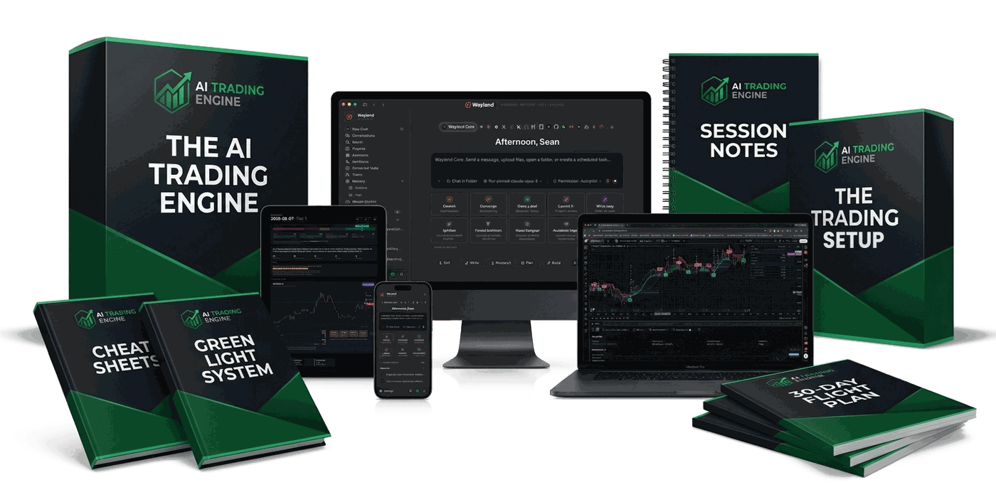 The AI Trading Engine: the software, the trading setup, the session notes, the cheat sheets, the Greenlight System and the 30 day flight plan