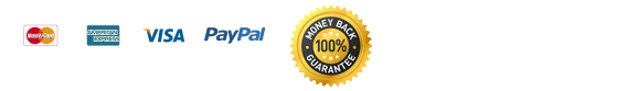 Mastercard, American Express, Visa and PayPal accepted. 100% money back guarantee.